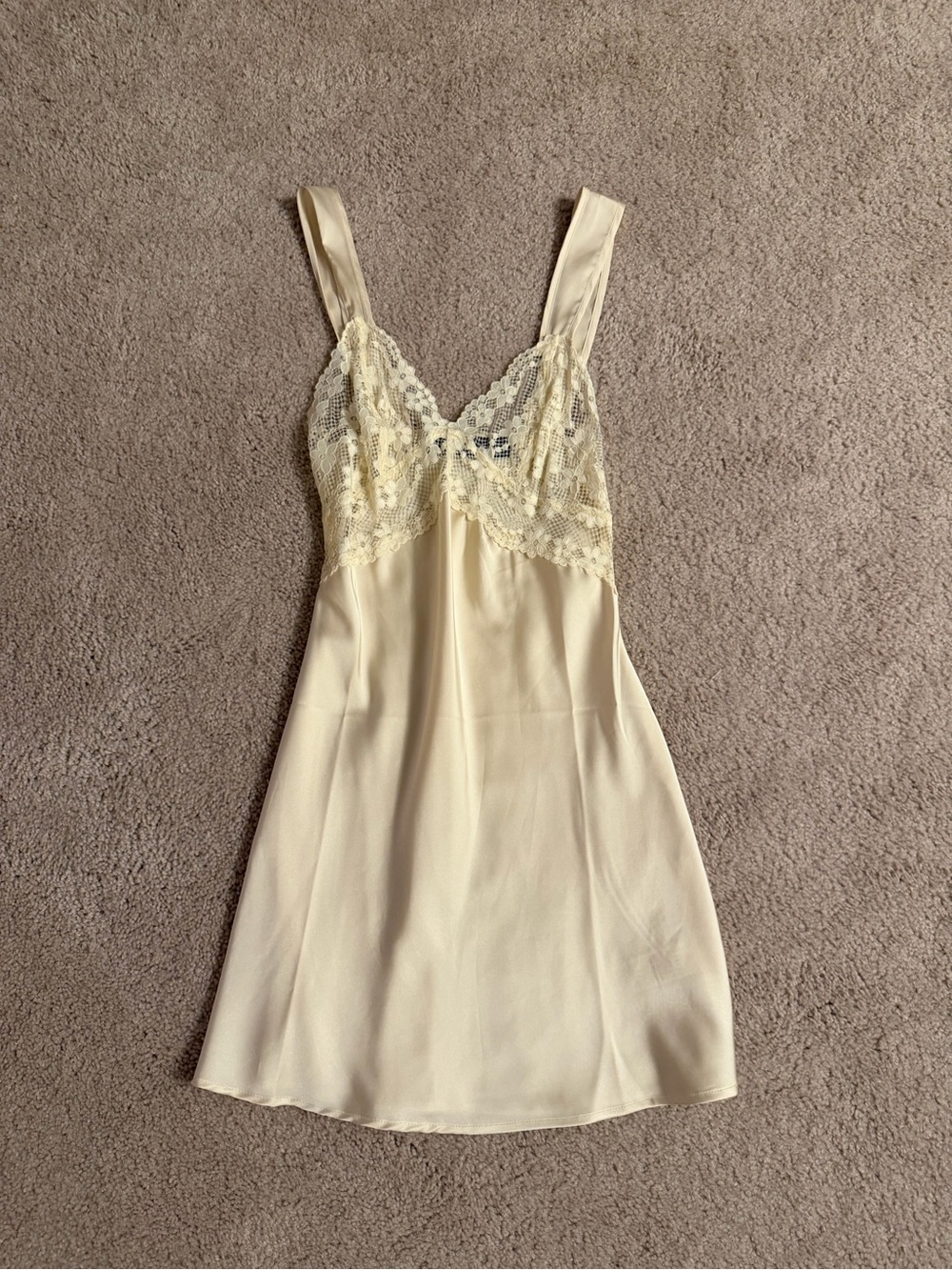 Cream satin mini dress